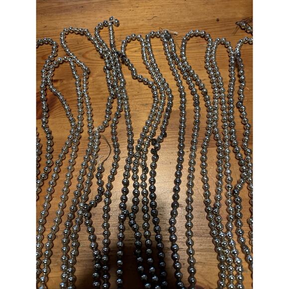 Lot Strands Vintage Mercury Glass Bead Christmas Tree Garland 45 ft - Picture 6 of 9